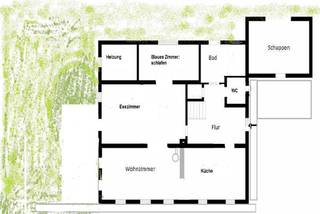 Grundriss Erdgeschoss mit Grundstück